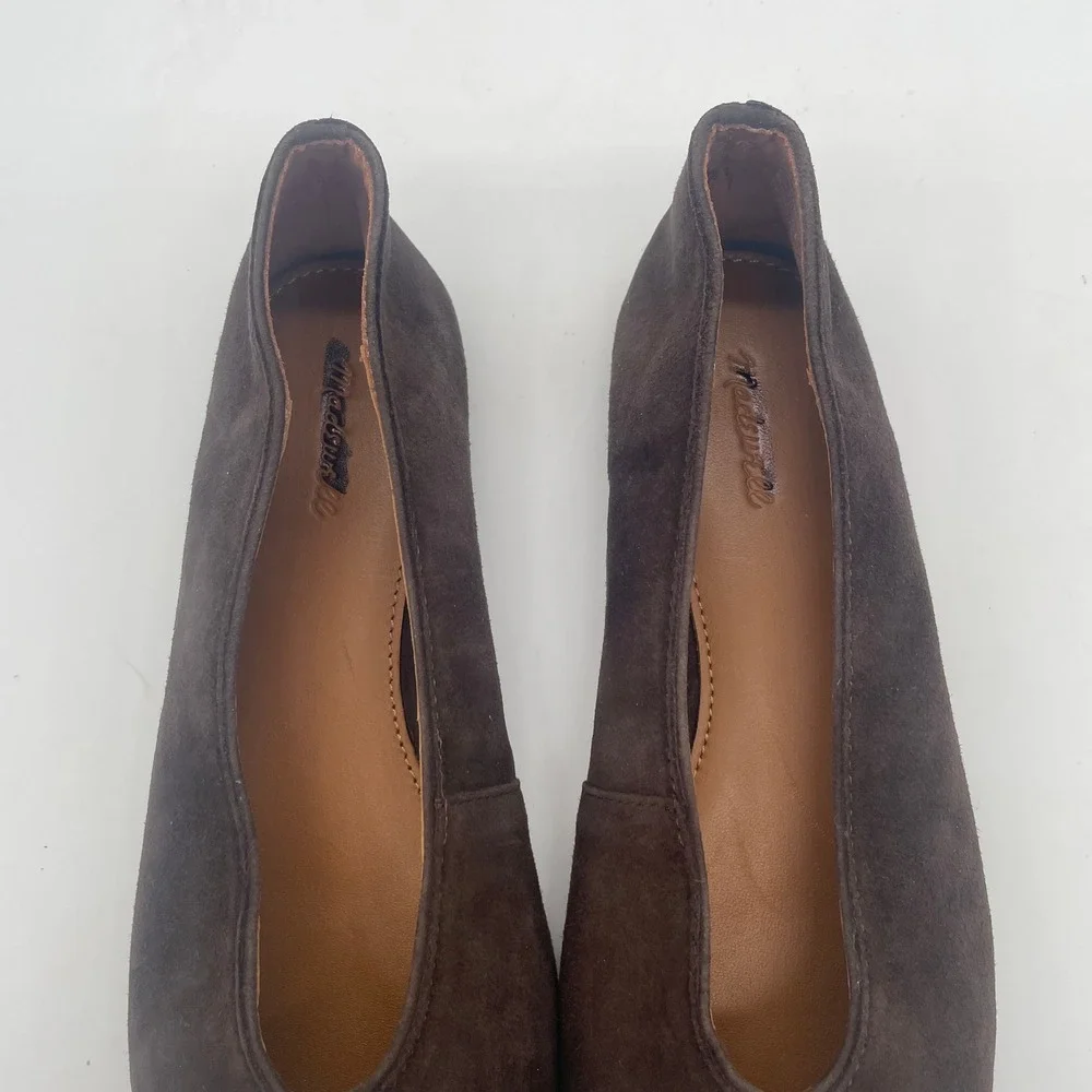 NEW Madewell Mylie Ballet Flat Women 7.5 Brown Suede Square Toe NX064 - Picture 8 of 10